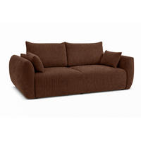 SOFA Mit Schlaffunktion Und Bettkasten, Cordstoff Poso, Braun, Zephira - Braun, Holz (238/87/102cm) - Kaiser Möbel