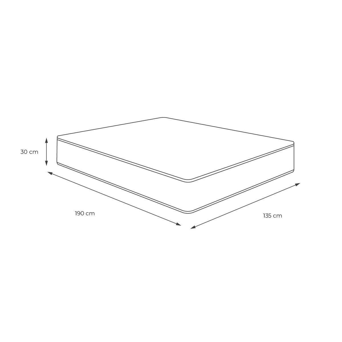 MATRATZE Buckingham Memory-Schaum 135 x 190 cm h1 - Weiß, Textil (135/190cm) - ROYAL PALACE BEDDING