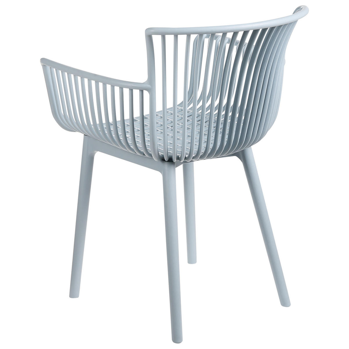 GARTENSTUHL 4er-Set Hellblau Pesaro - Blau, Kunststoff (58/84/45cm) - Beliani