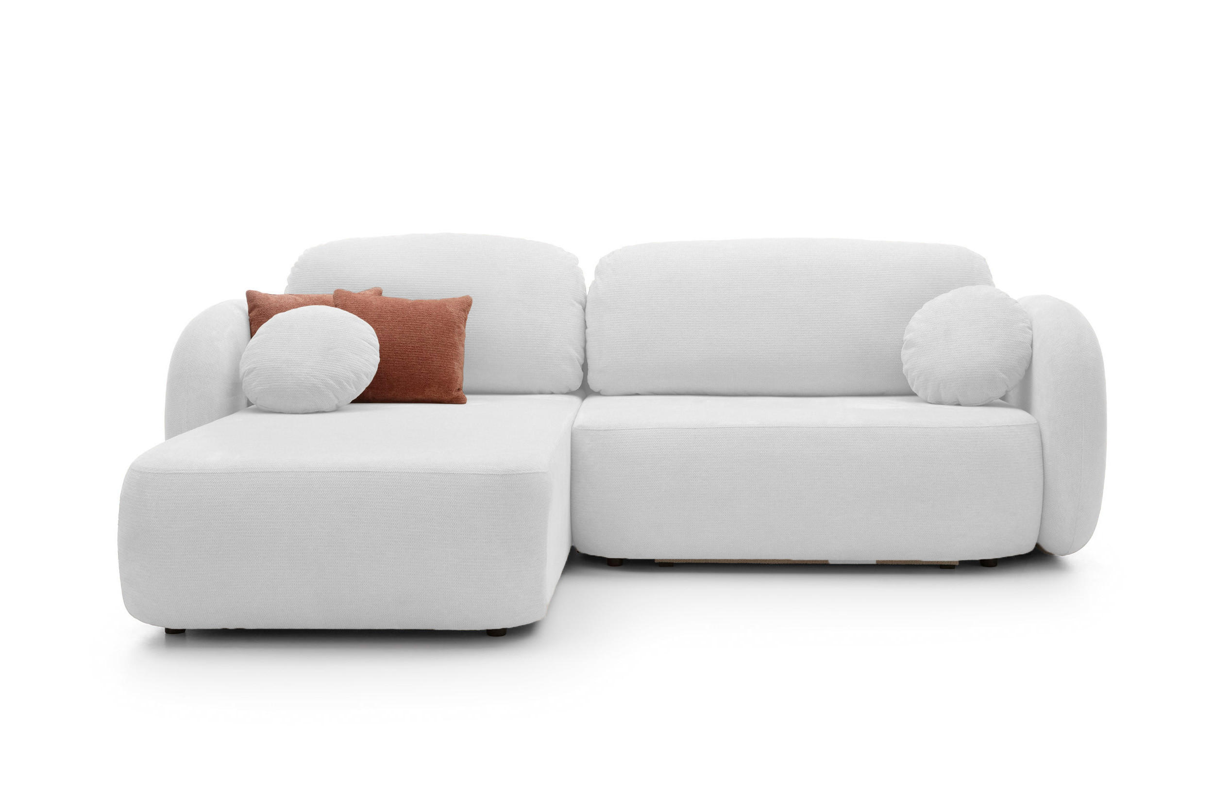 ECKSOFA OLIO L-Form Schlaffunktion mit Bettkasten, lose Rückenkissen, freistehend, LINKS 174x248 cm Silver-coloured - Silberfarben, Holz/Textil (174/248cm) - DomoHome