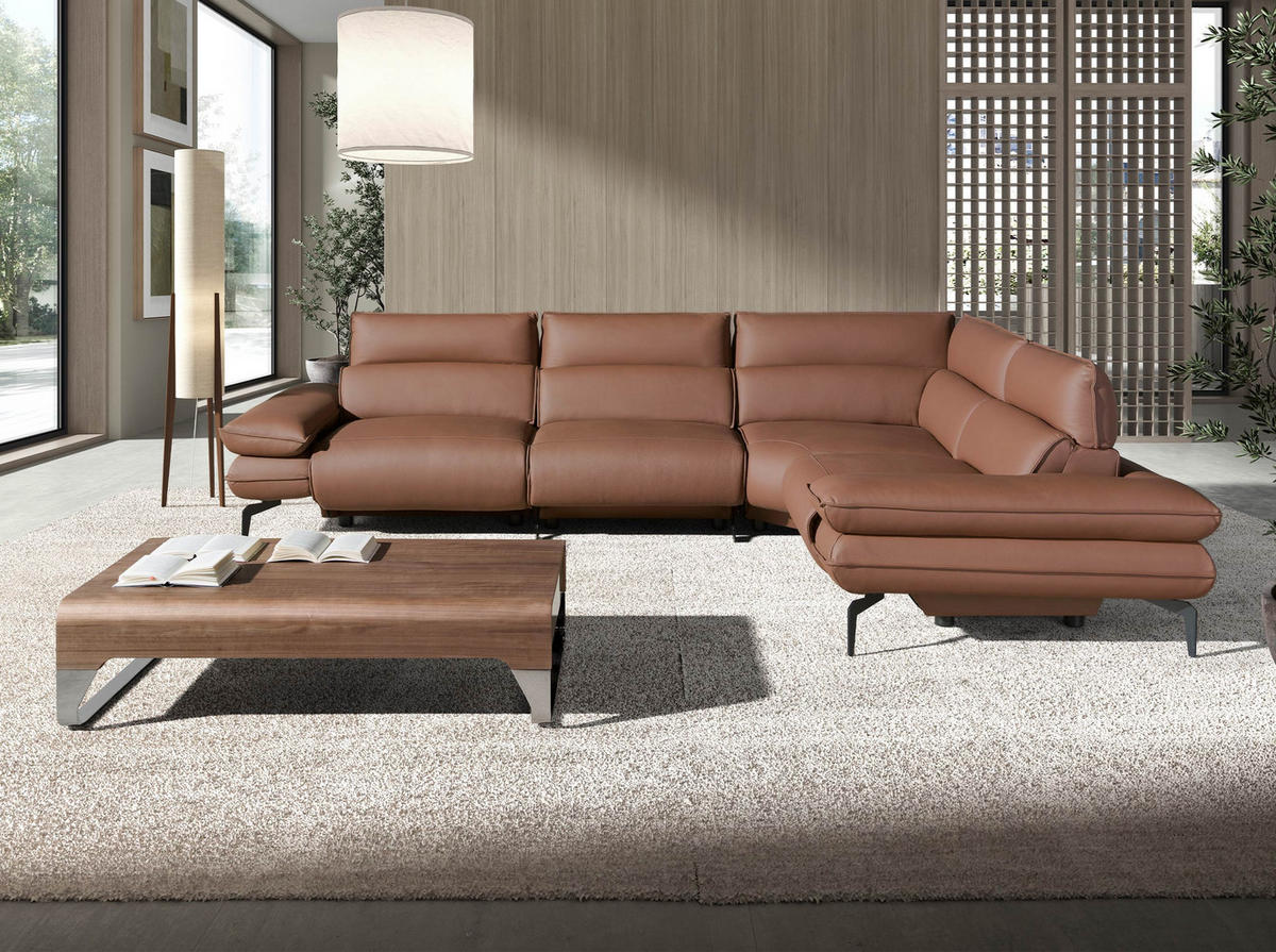 COUCHTISCH Rechteckig Walnuss , Stahl 120/70/34 cm - Edelstahlfarben/Nussbaumfarben, Holz/Metall (70/120/34cm) - ANGEL CERDA