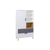 KINDERKOMMODE JUSTIN 05 80 cm breit in Weiß / Graphit / Grau / Eiche - Eichefarben/Graphitfarben, Holzwerkstoff (80/140/40cm) - Deine Möbel 24