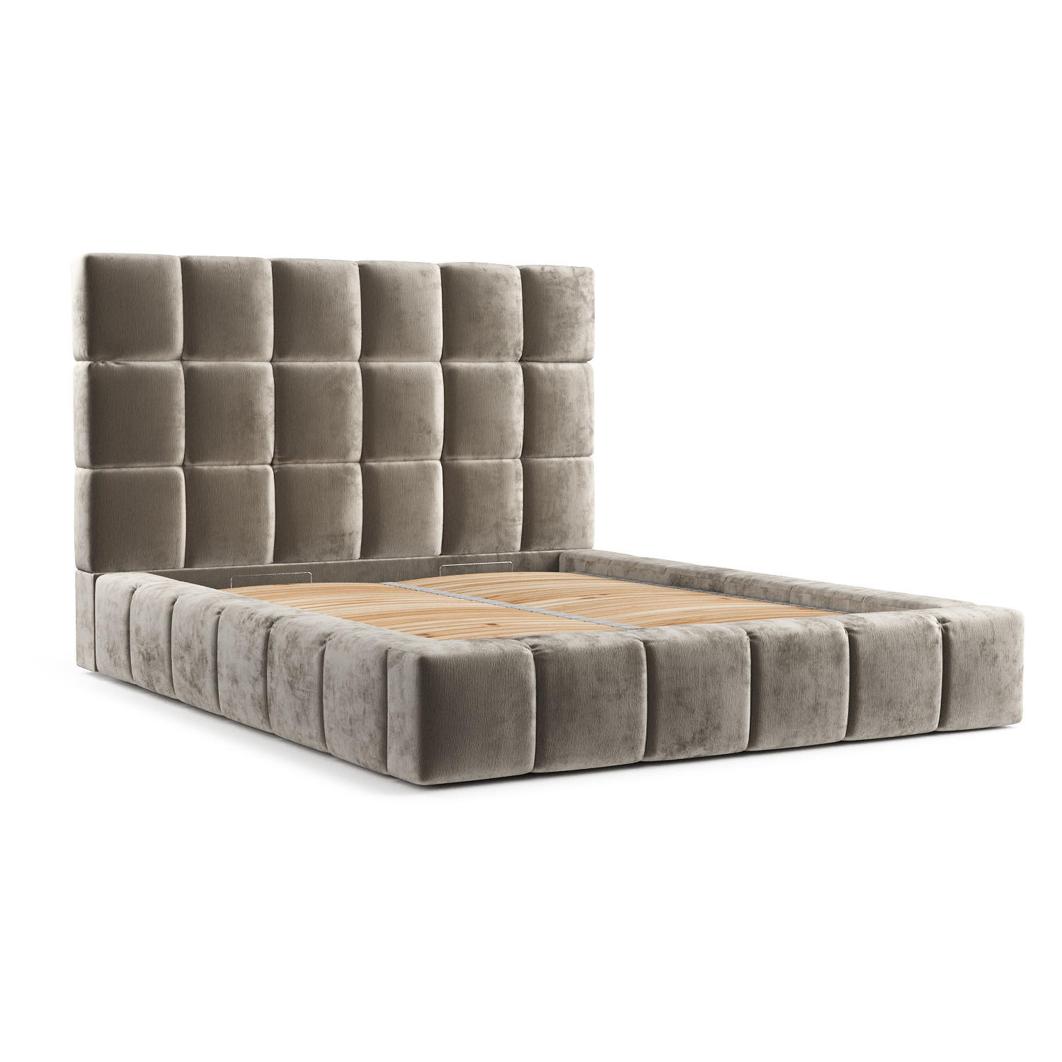 POLSTERBETT Kendal Tres Beige 160/200 cm im Chenille-Stoff - Beige/Schwarz, Holz/Holzwerkstoff (160/200cm) - Maison de Reve
