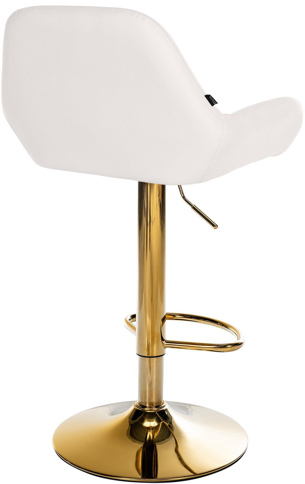 BARHOCKER 2er Set Lederlook weiß - Goldfarben/Weiß, Textil/Metall (51/89/52cm) - CLP