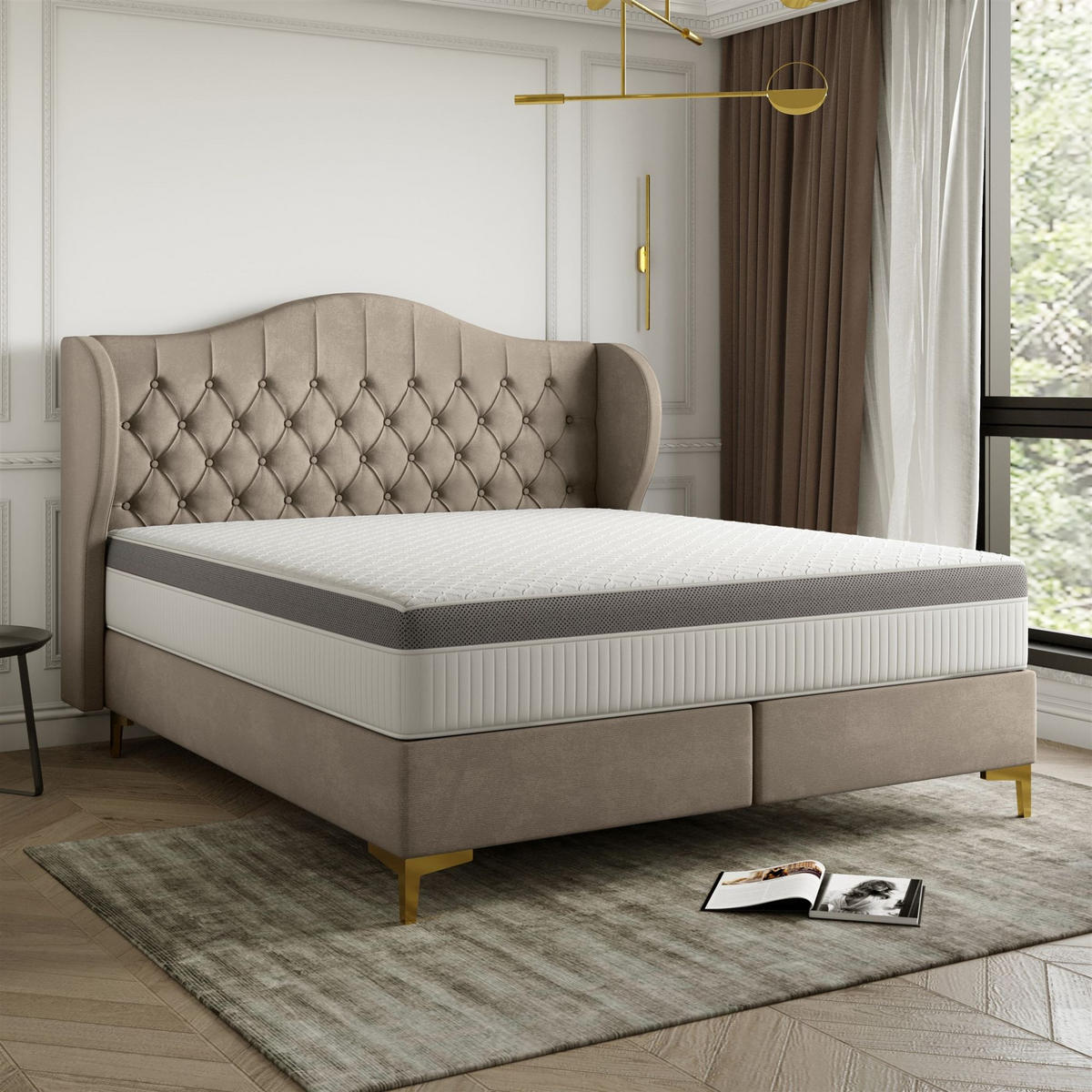 POLSTERBETT Pelagio In Whisper - Braun, Holzwerkstoff/Textil (160/200cm) - Fun Möbel