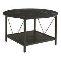 COUCHTISCH Filem 80/46 cm - Schwarz, Holzwerkstoff/Metall (80/80/46cm) - [en.casa]