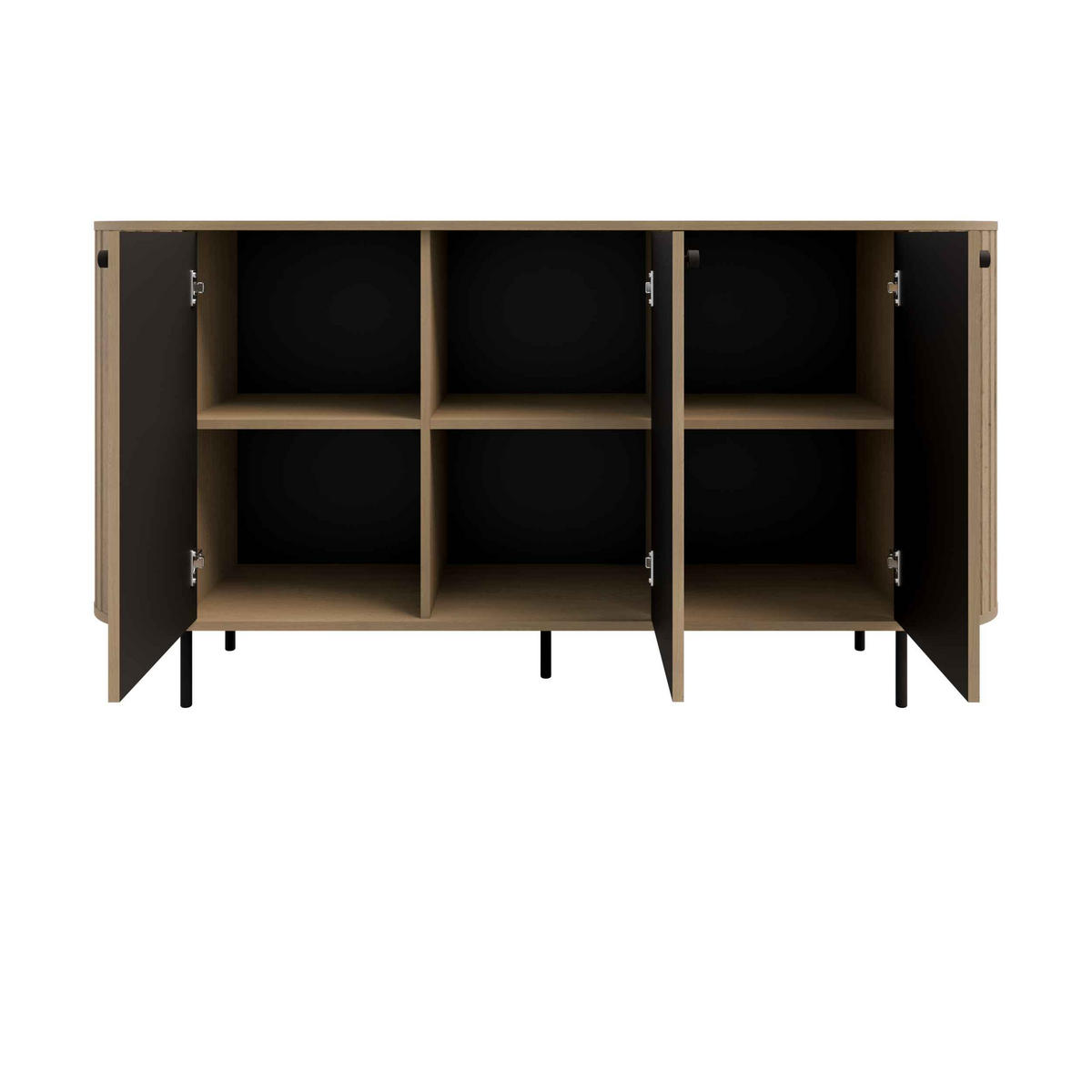 KOMMODE BOLLA 164,6/85,4/42,3cm mit Schubladen 3 Türen Eichefarben - Eichefarben, Holzwerkstoff (164.6/85.4/42.3cm) - MASSENO