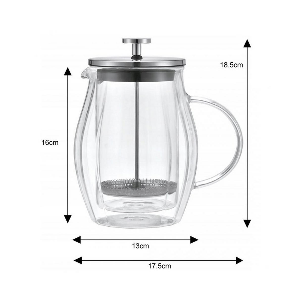 TEEKANNE Silber 13/13/18.5 cm 48644 - Silberfarben, Glas (0.6L) - Klausberg 