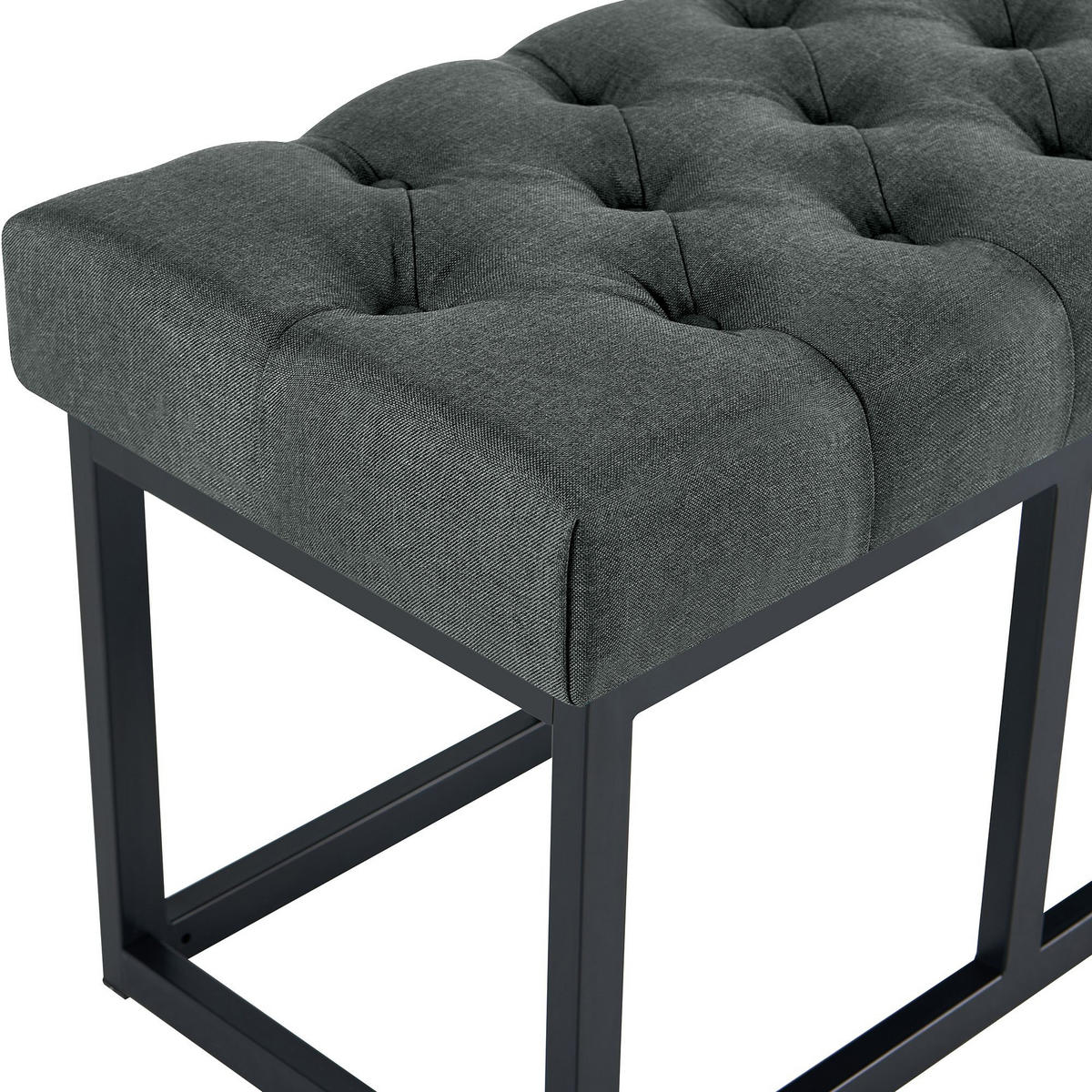SITZBANK 150/38 cm Stoff Dunkelgrau - Dunkelgrau/Schwarz, Textil/Metall (150/46/38cm) - CLP