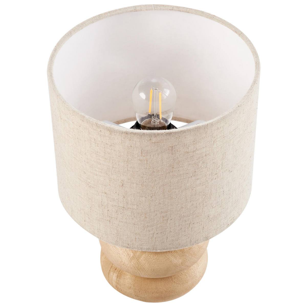 TISCHLAMPE Braun Betwa - Hellbraun/Beige, Holz (20/20/30cm) - Beliani