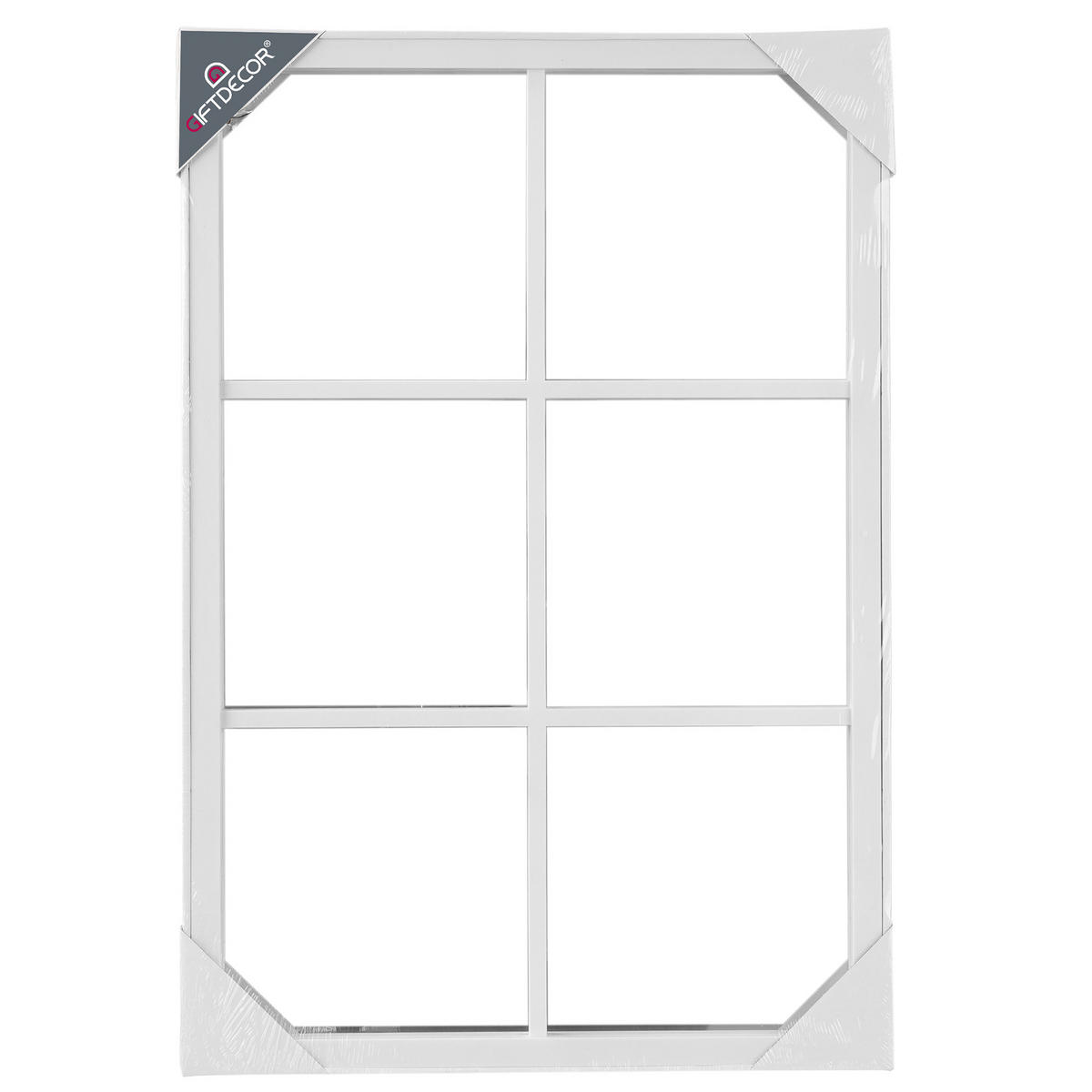 SPIEGEL Sprossen rechteckig 71/49 cm - Weiß, Glas (71/49/2.7cm) - Giftdecor
