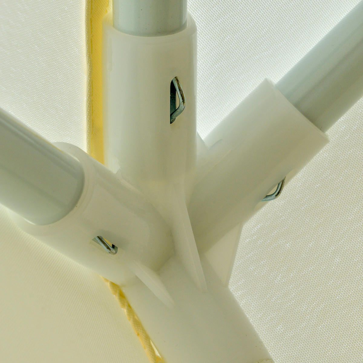 PAVILLONS aus Stahl 300x300x245 cm in Cremeweiß mit Moskitonetz - Weiß, Metall (300/245/300cm) - Modfu