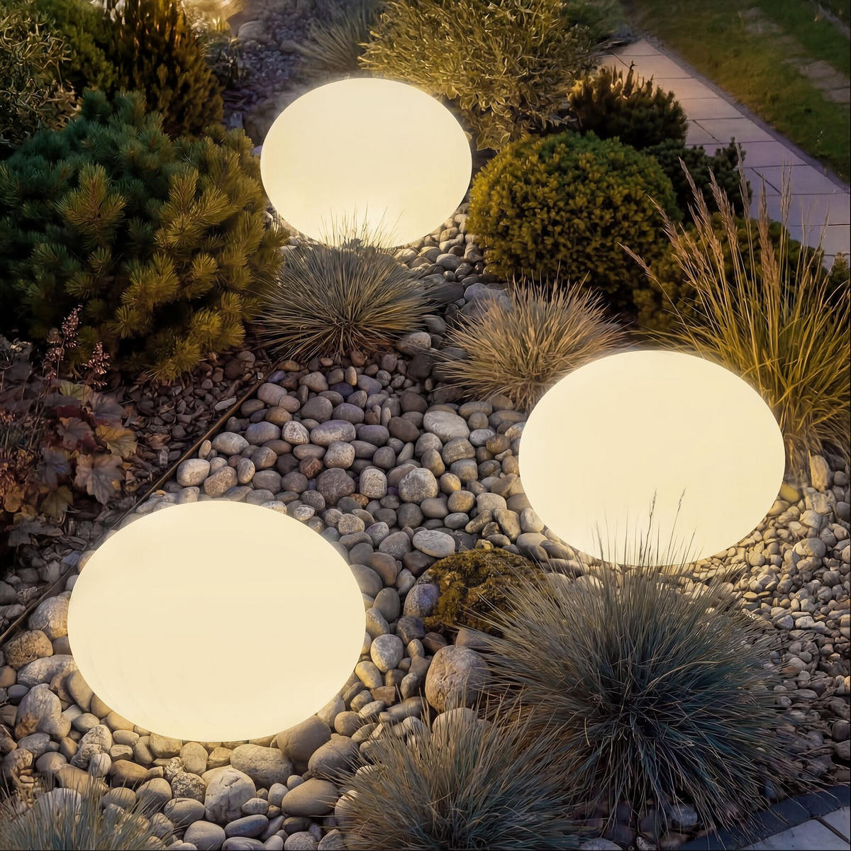 KUGELLEUCHTE Luminous Eye, inklusive Erdspieß, weiß - Weiß, Kunststoff (35/35/28.5cm) - tectake