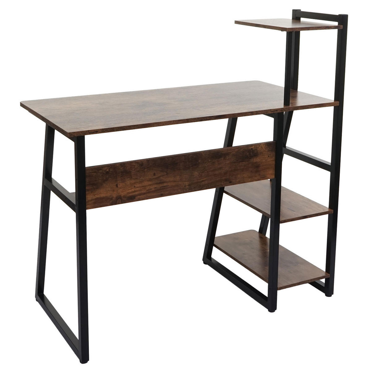 SCHREIBTISCH MIT REGAL eckig Braun - Braun, Metall (50/100/102cm) - MCW