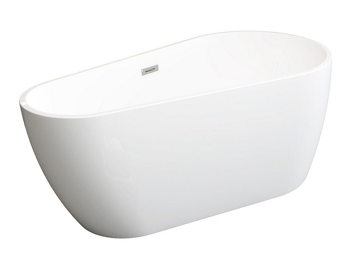 BADEWANNE - 160 cm x 80 cm - Acryl - Weiß - Weiß, Kunststoff (160/59/80cm) - Vente-Unique