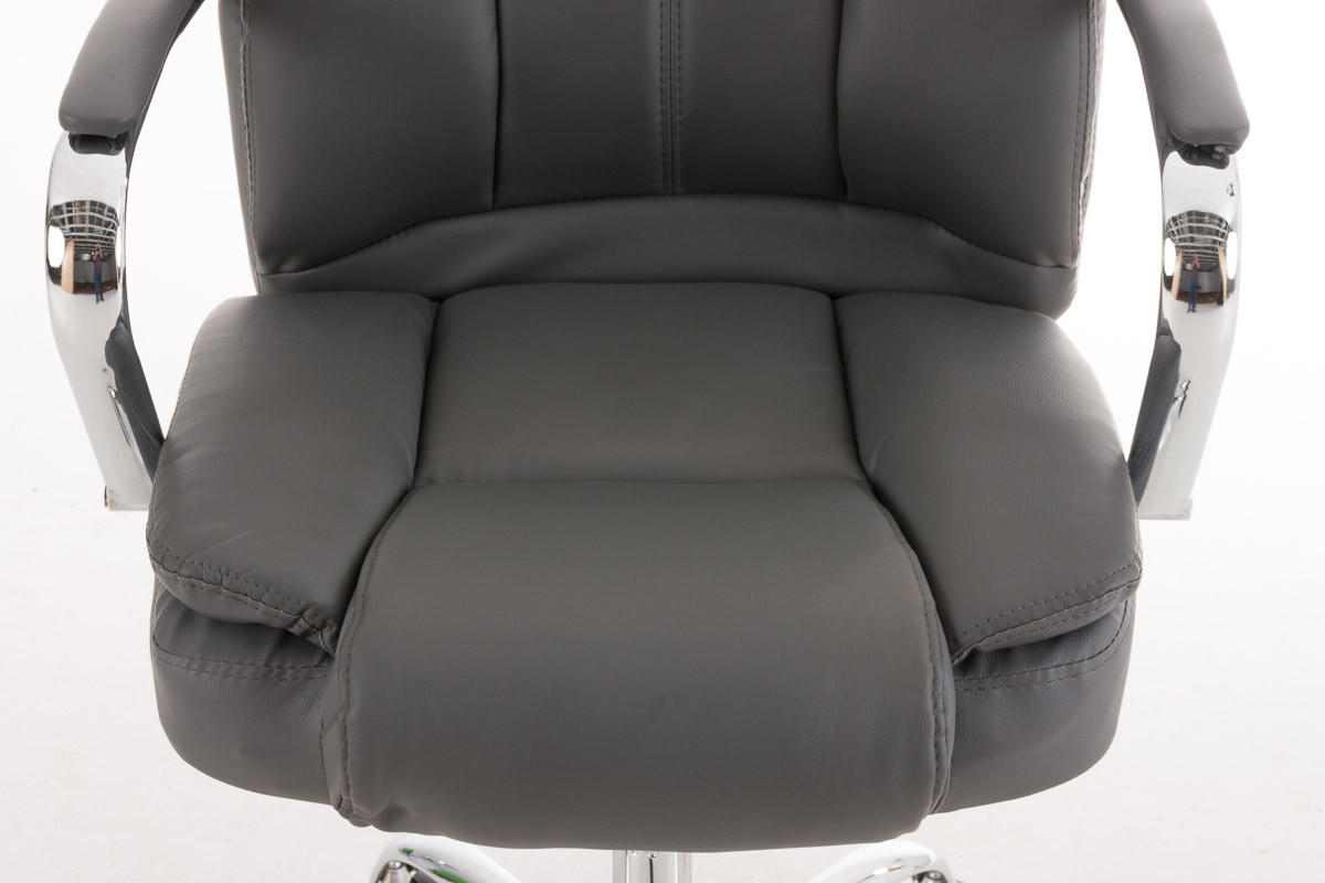 BÜROSTUHL JUBEL 115x62x70 Grau Kunstleder Metall - Grau, Leder/Metall (62/115/70cm) - DELUKE