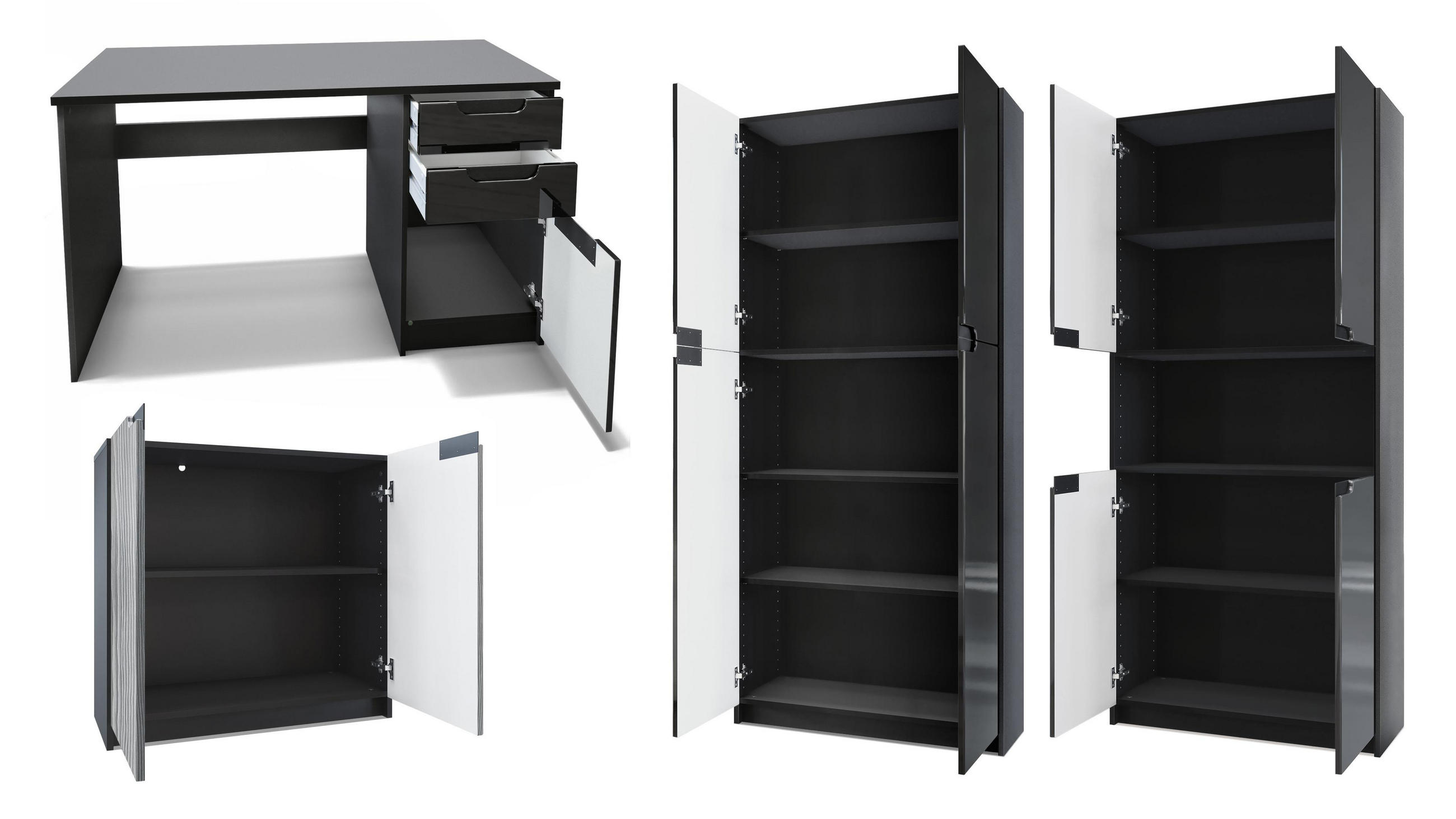 Vladon Büromöbelset Logan | Eichefarben | 246/185/60 cm | Eichefarben