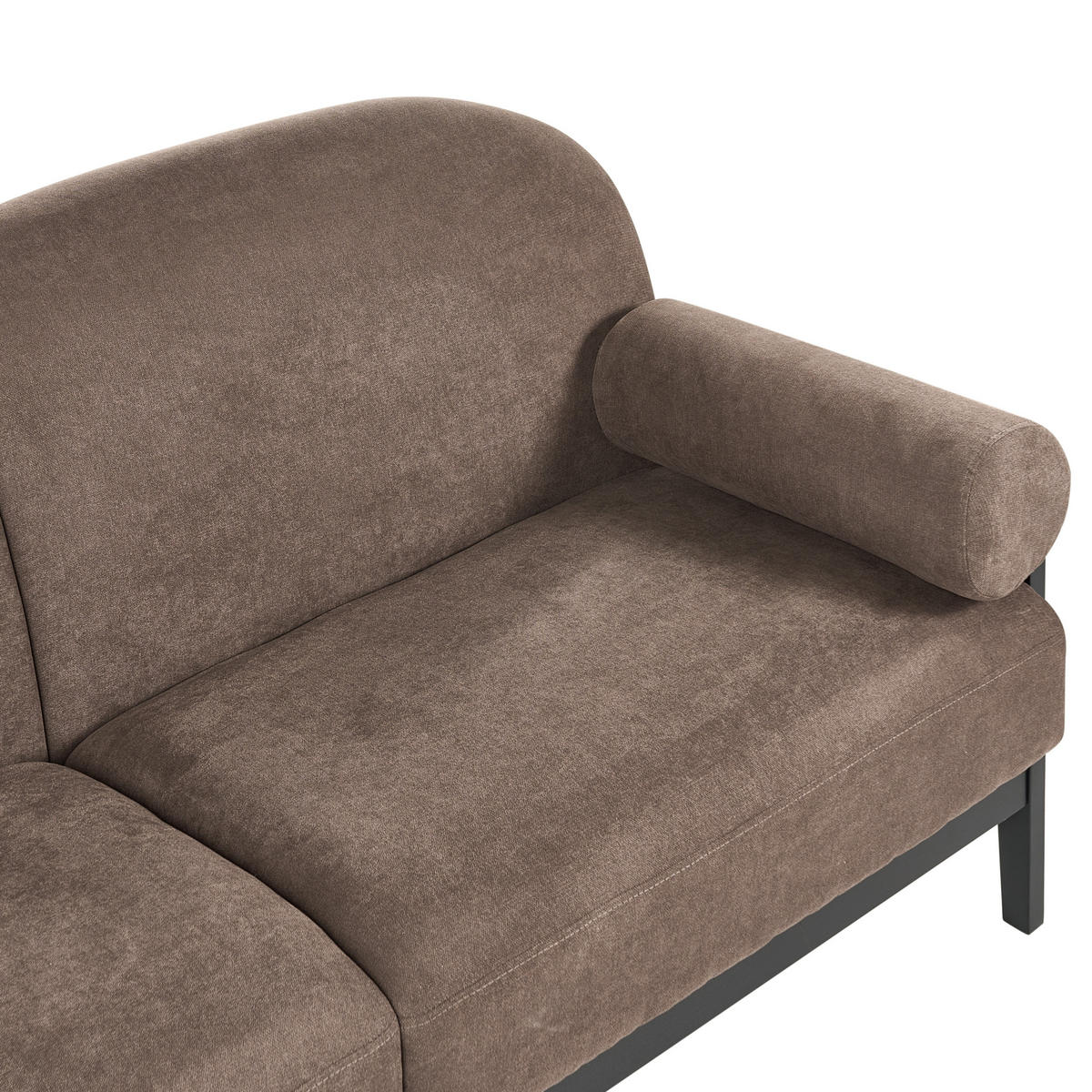 3-SITZER-SOFA Stoff Braun Pilarne - Schwarz/Braun, Textil (191/88/84cm) - Beliani