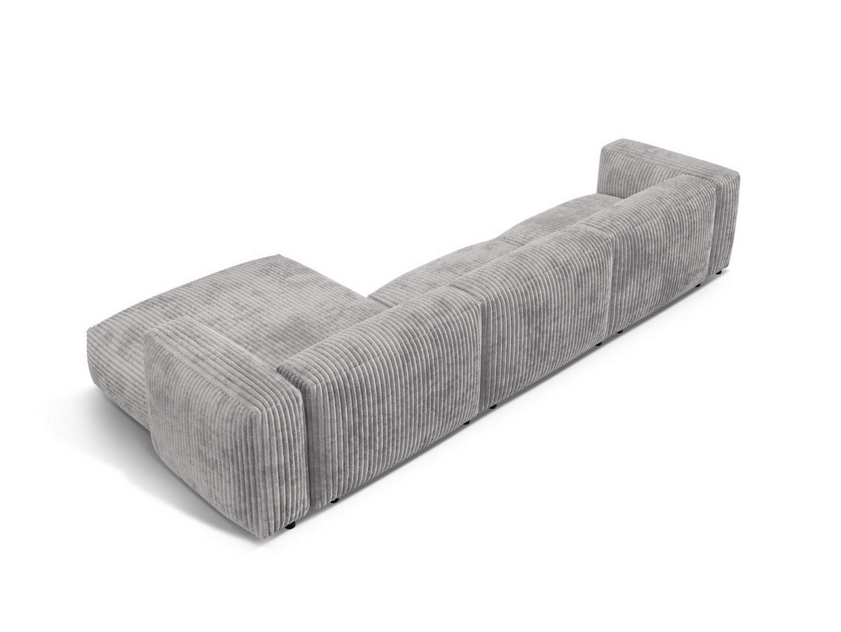 ECKSOFA modular rechts Martina aus Cord hellgrau 3 Sitzplätze - Hellgrau, Textil (176/332cm) - Micadoni