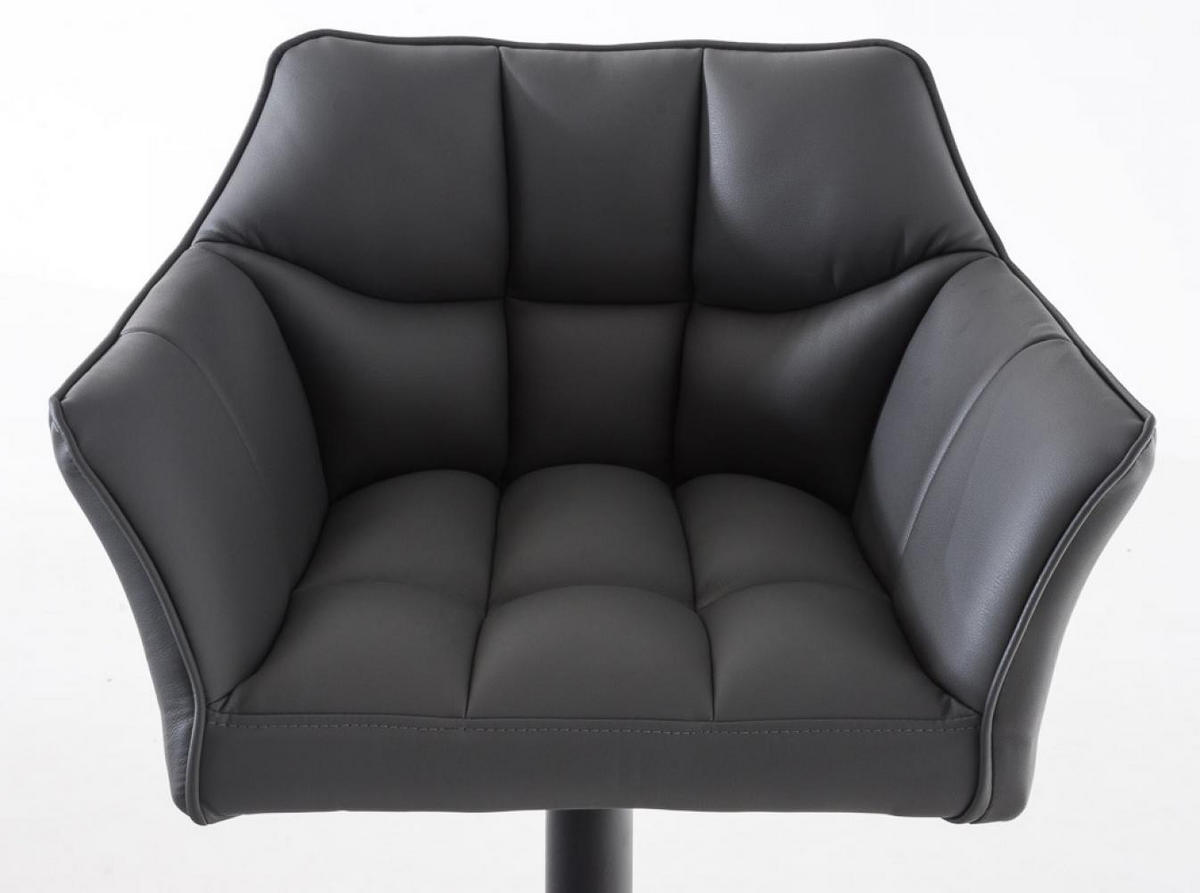 BARHOCKER 2er Set Lederlook Grau - Schwarz/Grau, Textil/Metall (64/88/45cm) - CLP