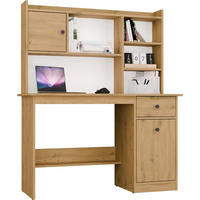 SCHREIBTISCH Weiß 120/145/45 - Eiche Artisan, Holzwerkstoff (45/120/145cm) - RAUMHIRSCH FURNITURE