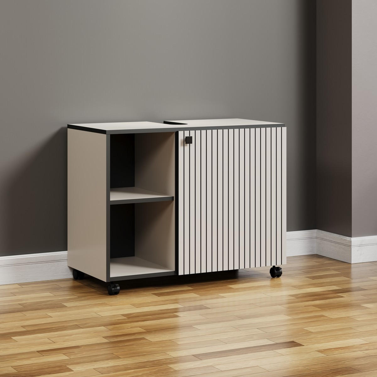 WASCHBECKENUNTERSCHRANK PureBliss Hellgrau - Hellgrau, Holzwerkstoff (80/64/42cm) - Trendteam