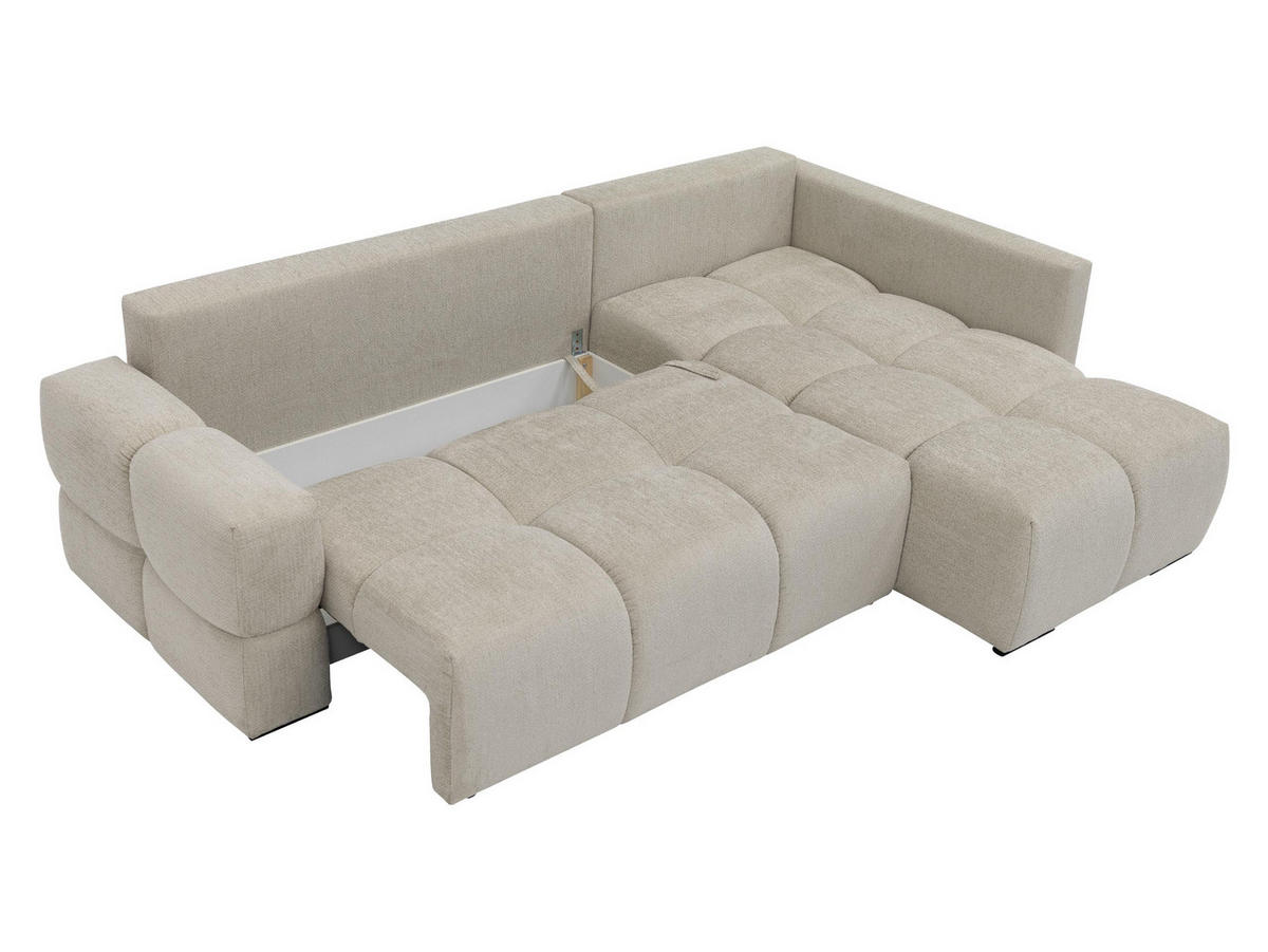 ECKSOFA Taremi - Beige/Schwarz, Holz/Kunststoff (267/185cm) - MIRJAN24