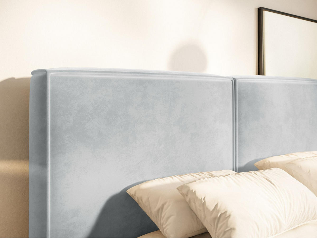 POLSTERBETT Tilves Hellgrau 160x200 cm - Hellgrau/Schwarz, Kunststoff/Textil (160/200cm) - Selsey