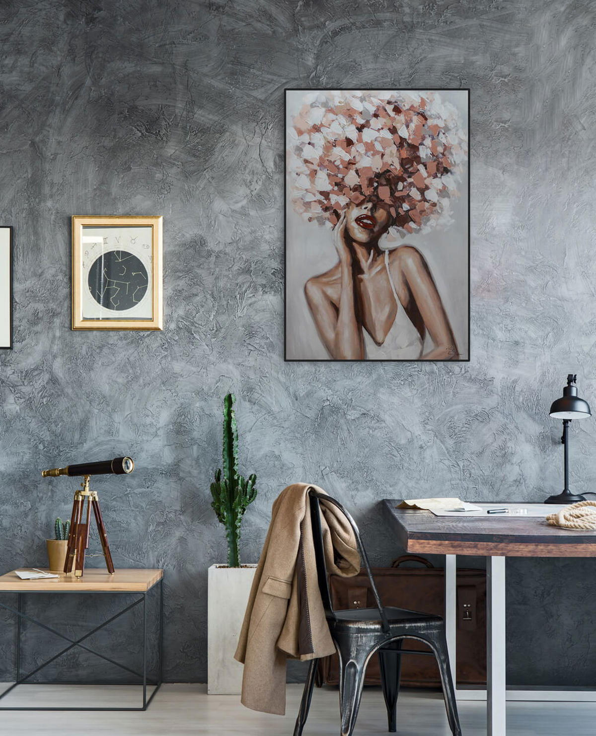 ÖLGEMÄLDE 60/90 cm - Pink, Holz/Textil (1.36/90cm) - KUNSTLOFT