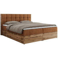 BOXBETT ALBERO 1 - 200/200 Orange Struktur - H3 - Orange, Holz/Textil (200/200cm) - MKS