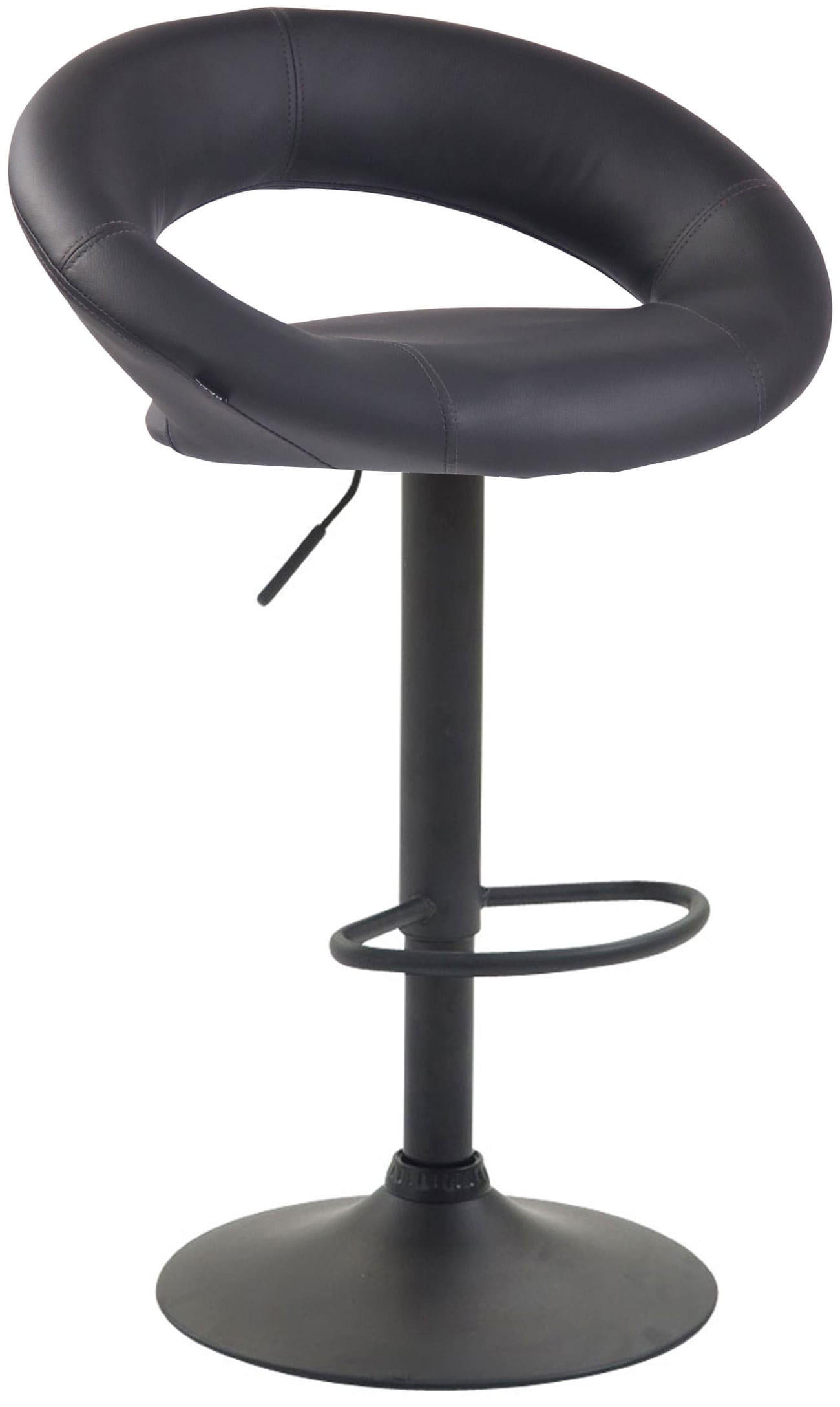 BARHOCKER 2er Set Lederlook grau - Schwarz/Grau, Textil/Metall (53/80/47cm) - CLP