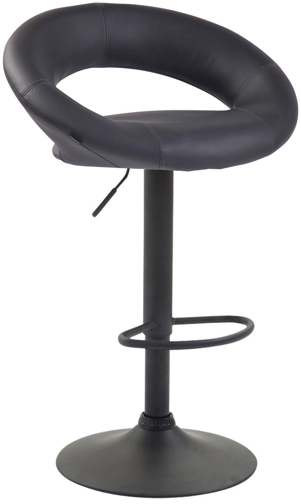 BARHOCKER 2er Set Lederlook grau - Schwarz/Grau, Textil/Metall (53/80/47cm) - CLP
