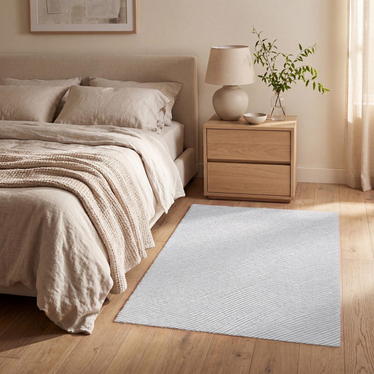 KOBERCE - Vlny - rebrovanie - biele - 80x120 cm - biela, textil/plast (80/0.4cm) - OnlyWow