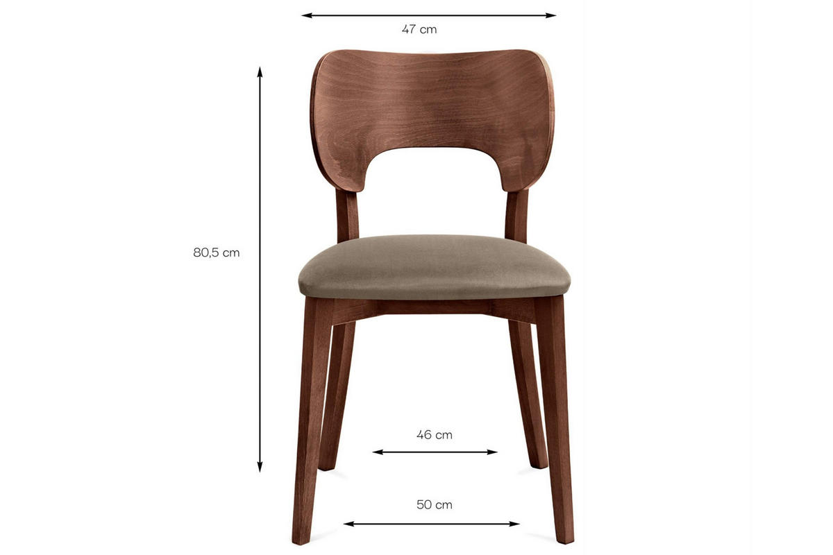 ESSZIMMERSTÜHLE LYCO (2er-Set), beige / Walnuss mittel - Beige/Walnussfarben, Holz/Buchenholz (47/81/45cm) - KONSIMO®