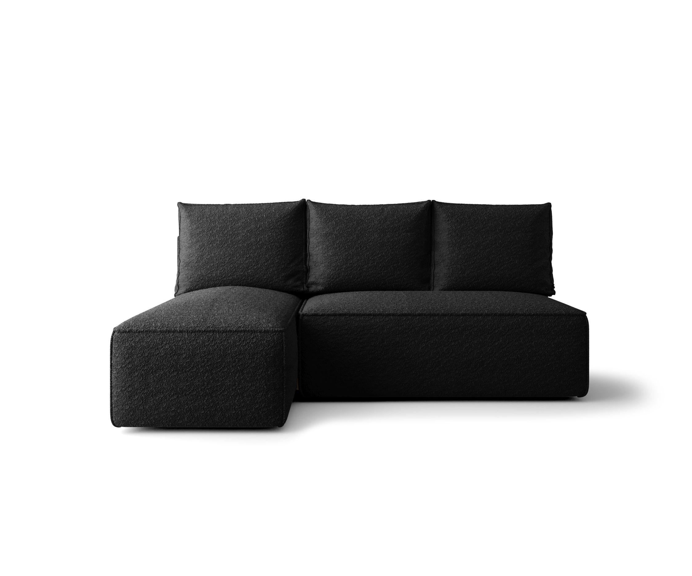ECKSOFA mit Schlaffunktion SAVIO MINI Quelle 100 Links - Schwarz, Textil (200/140cm) - Bedante