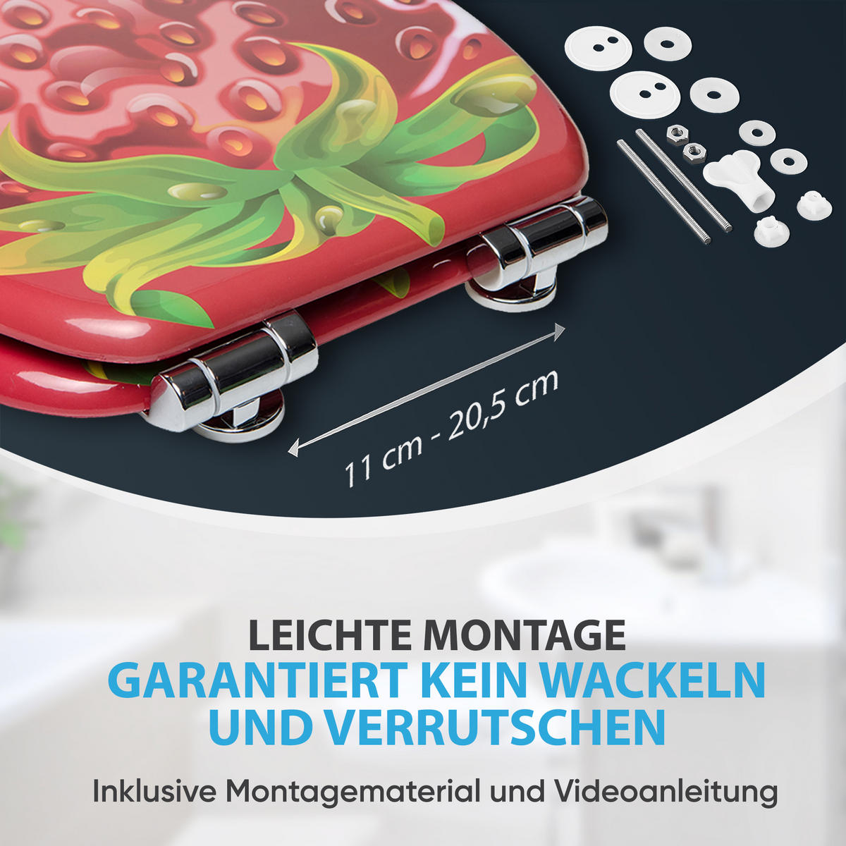 WC-SITZ mit Absenkautomatik Strawberry - Rot, Holzwerkstoff (38/6/47cm) - Sanilo