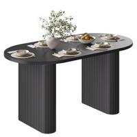 ESSTISCH Ausziehbarer120-160×80×75,5 cm aus MDF und Metall mit strukturierten Metallbeinen, schwarz - Schwarz, Holzwerkstoff (160/80/75.5cm) - Luhomfu
