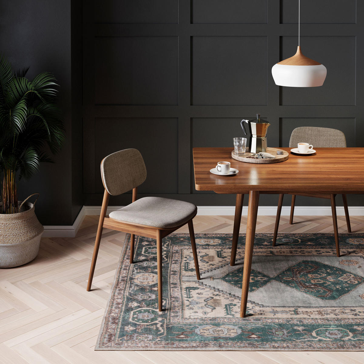 FLACHWEBETEPPICH Anton - Grün, Textil (120/170cm) - Kukoon Rugs