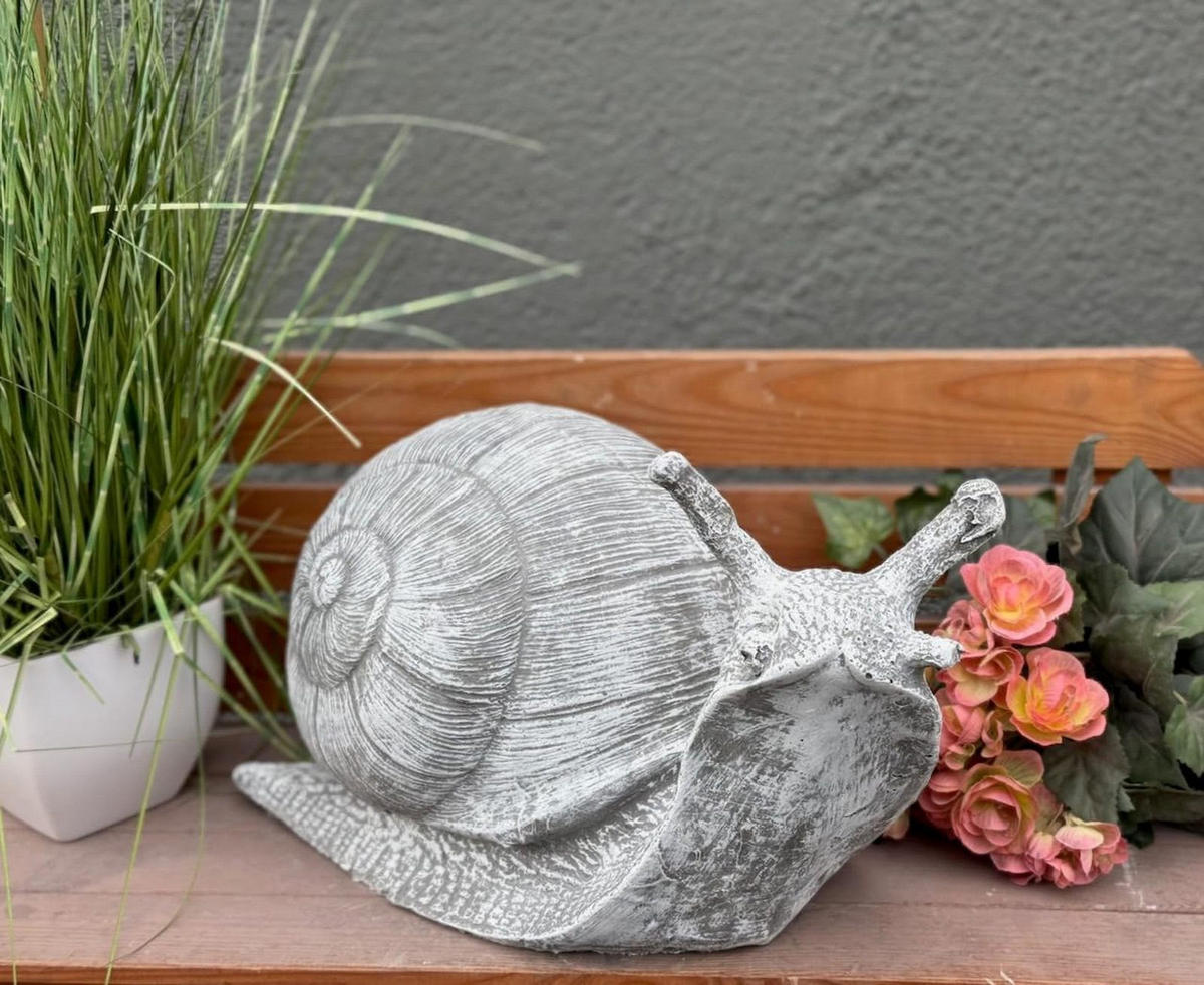 STEINFIGUR große Schnecke, frostfest, massiv - Grau, Stein (43/24/24cm) - stoneandstyle