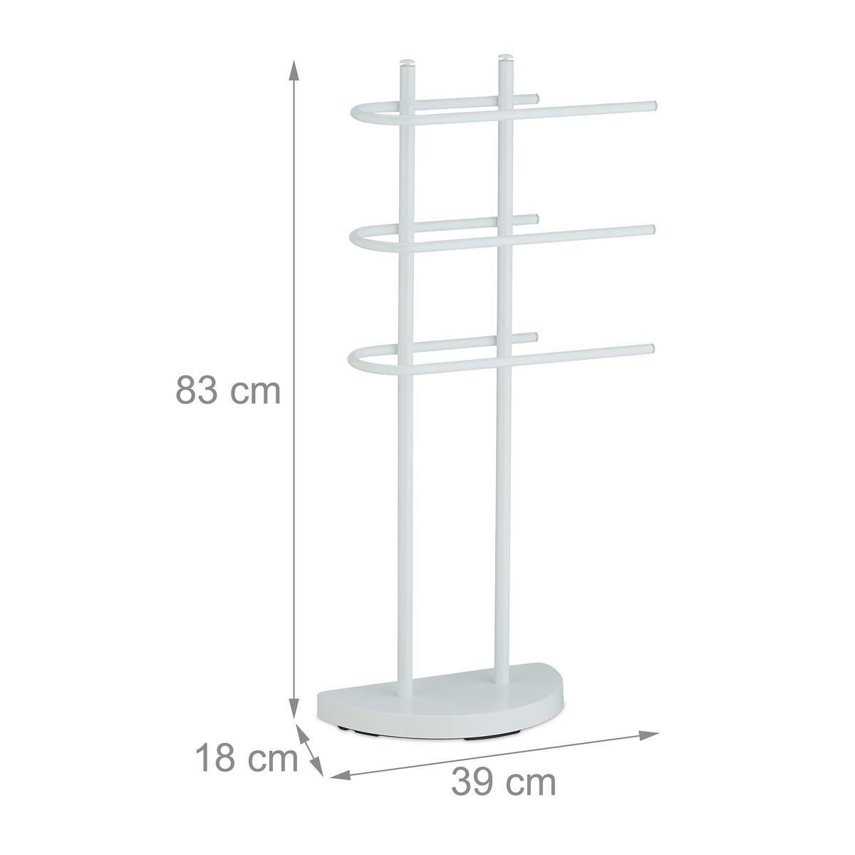 HANDTUCHSTÄNDER - Weiß, Metall (39/83/18cm) - Relaxdays