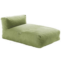 CHAISELONGUE, Grün - Grün, Textil (85/65/160cm) - Oviala
