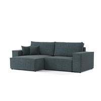 ROHOVÁ SEDAČKA CAVO, textil, Modrošedá - černá/šedohnědá, dřevo/kompozitní dřevo (255/148cm) - AltaBeds