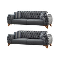 SITZGARNITUR Sigma Grau Grau Stellvariante:3+2 - Grau, Holz/Textil (240/85/90cm) - Villa Möbel
