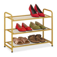 SCHUHREGAL - Goldfarben, Metall (60/48/25cm) - Relaxdays