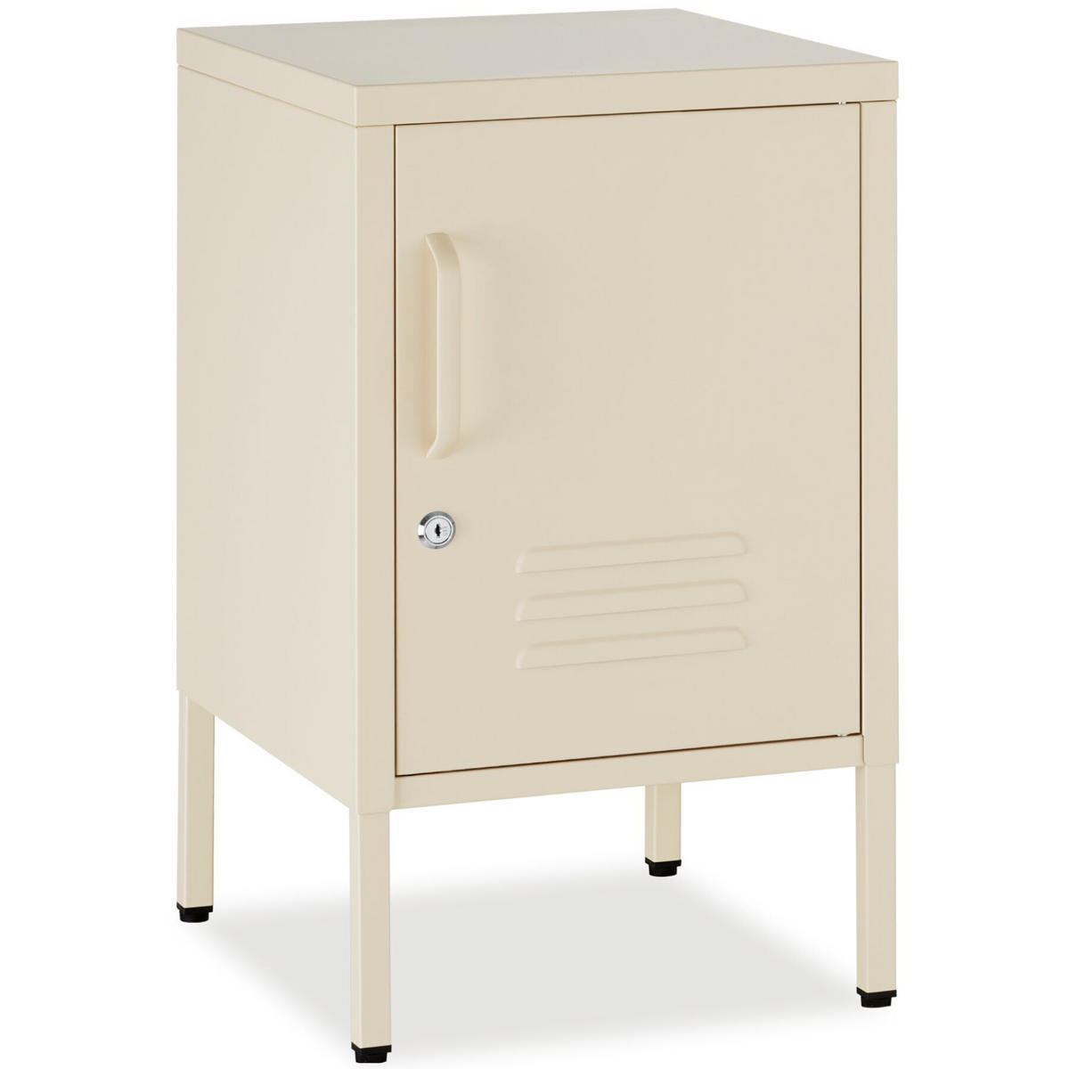 NACHTSCHRANK Baker, Kippschutz, höhenverstellbare Füße, creme - Creme, Metall (35/60.5/42.5cm) - tectake