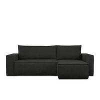 ECKSOFA-LINKS/RECHTS NAPI II mit Schlaffunktion, Anthrazit - Anthrazit, Textil (262/148cm) - KONSIMO®