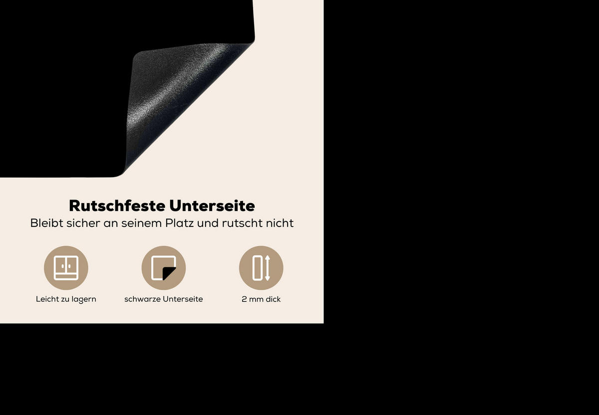 HERDABDECKPLATTE Schwarz - Einfarbig 75x52 cm - Schwarz, Kunststoff (75/0.2/52cm) - MuchoWow