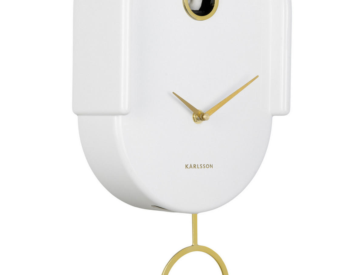 WANDUHR Tweet Weiß 20/8.5/42 cm - Weiß, Kunststoff (8.5/42/20cm) - Karlsson