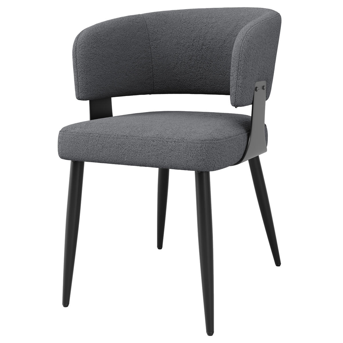 STUHL-SET DE-35615 2 Stück mit Flanellbezug Grau - Grau, Metall (46.5/81.5/59cm) - ComfortXL