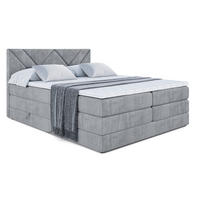 BOXSPRINGBETT BARWA KING - 140x200 - H3/H4 - Grau - Grau, Holzwerkstoff (140/200cm) - ALTDECOR